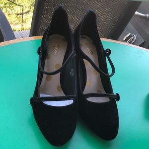 Boden Black Velvet Strappy Heels. Sz 38